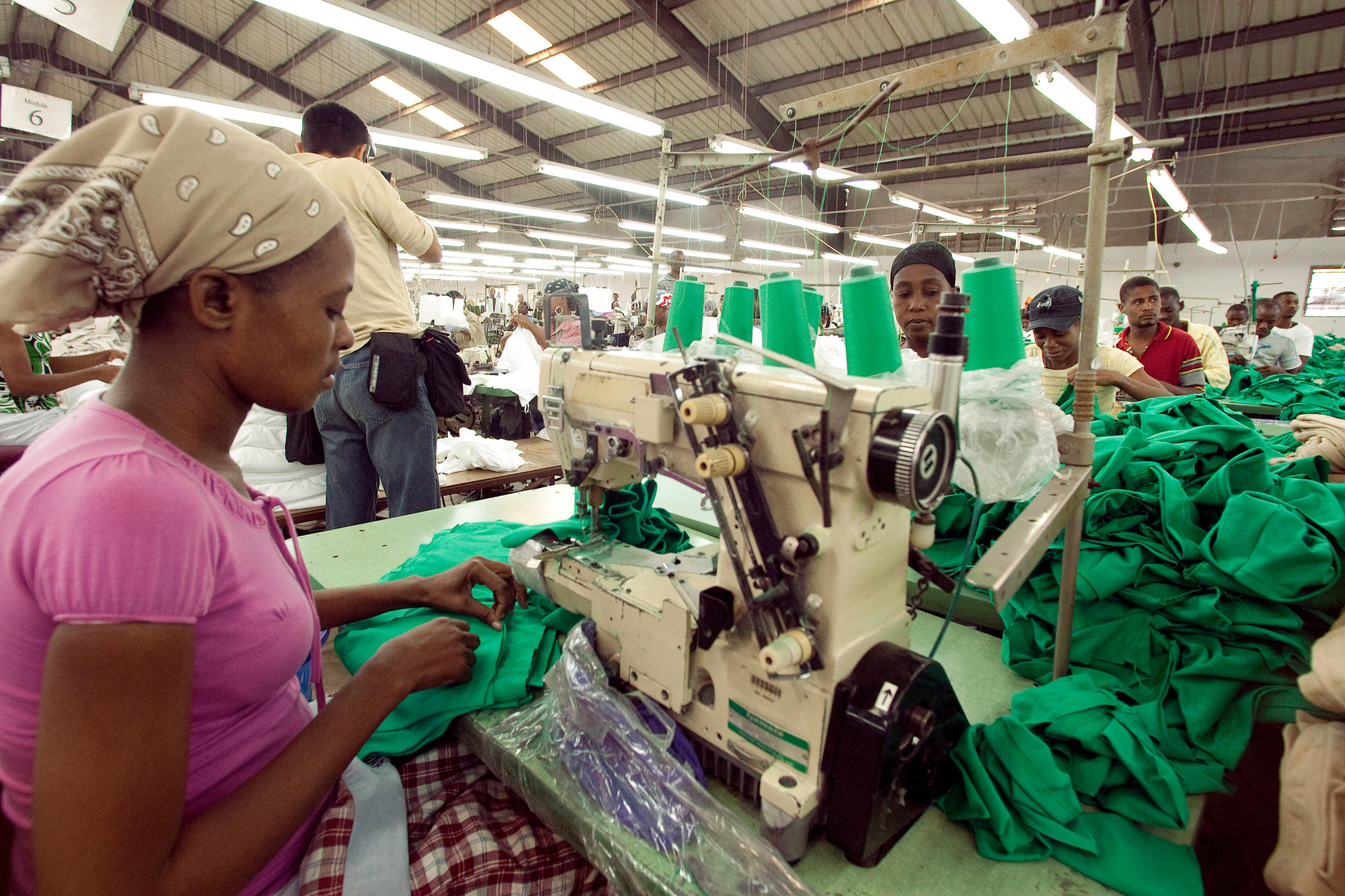 A group of workers at the Sonapi Industrial Park Factory in Haiti.
